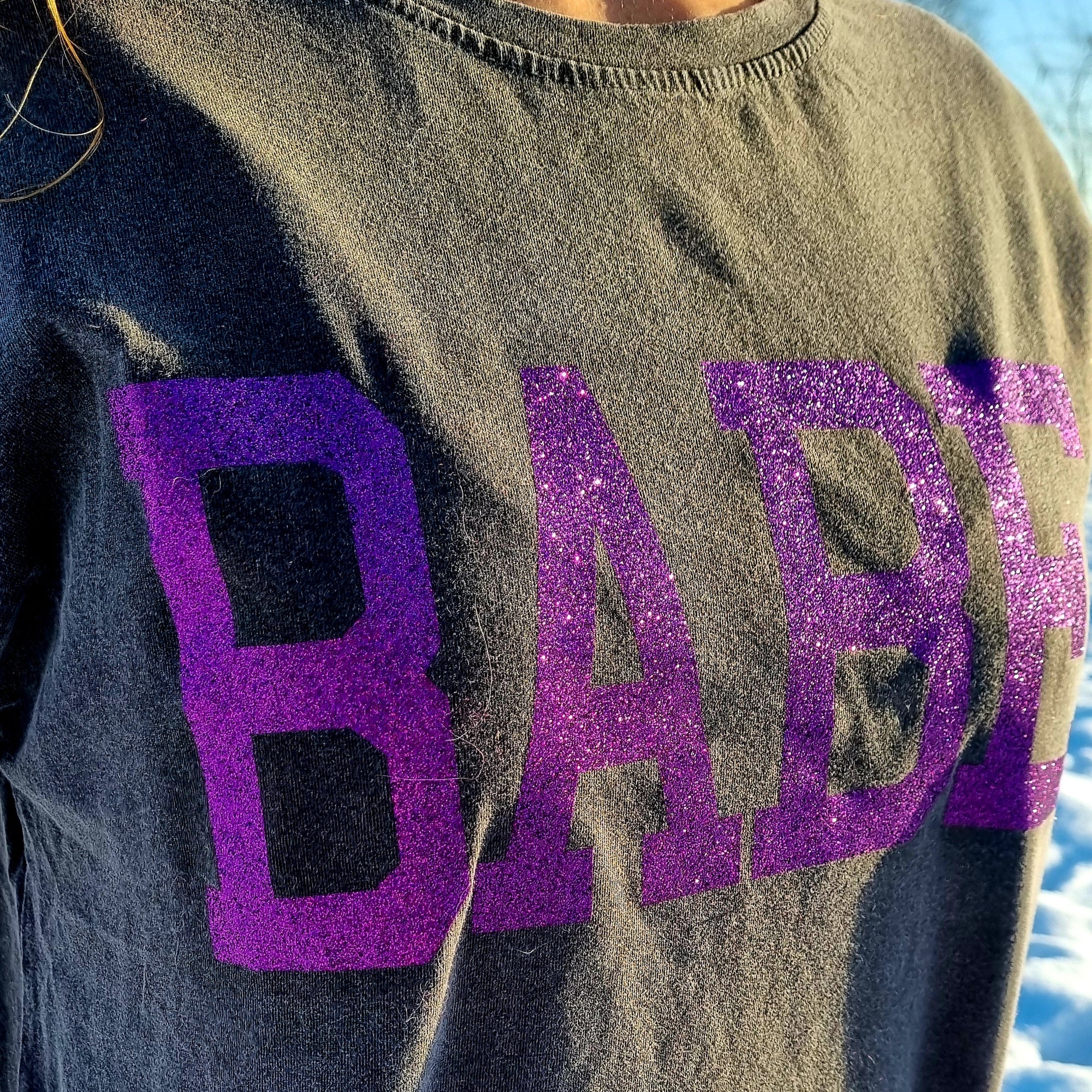 BABE glitter purple T-shirt