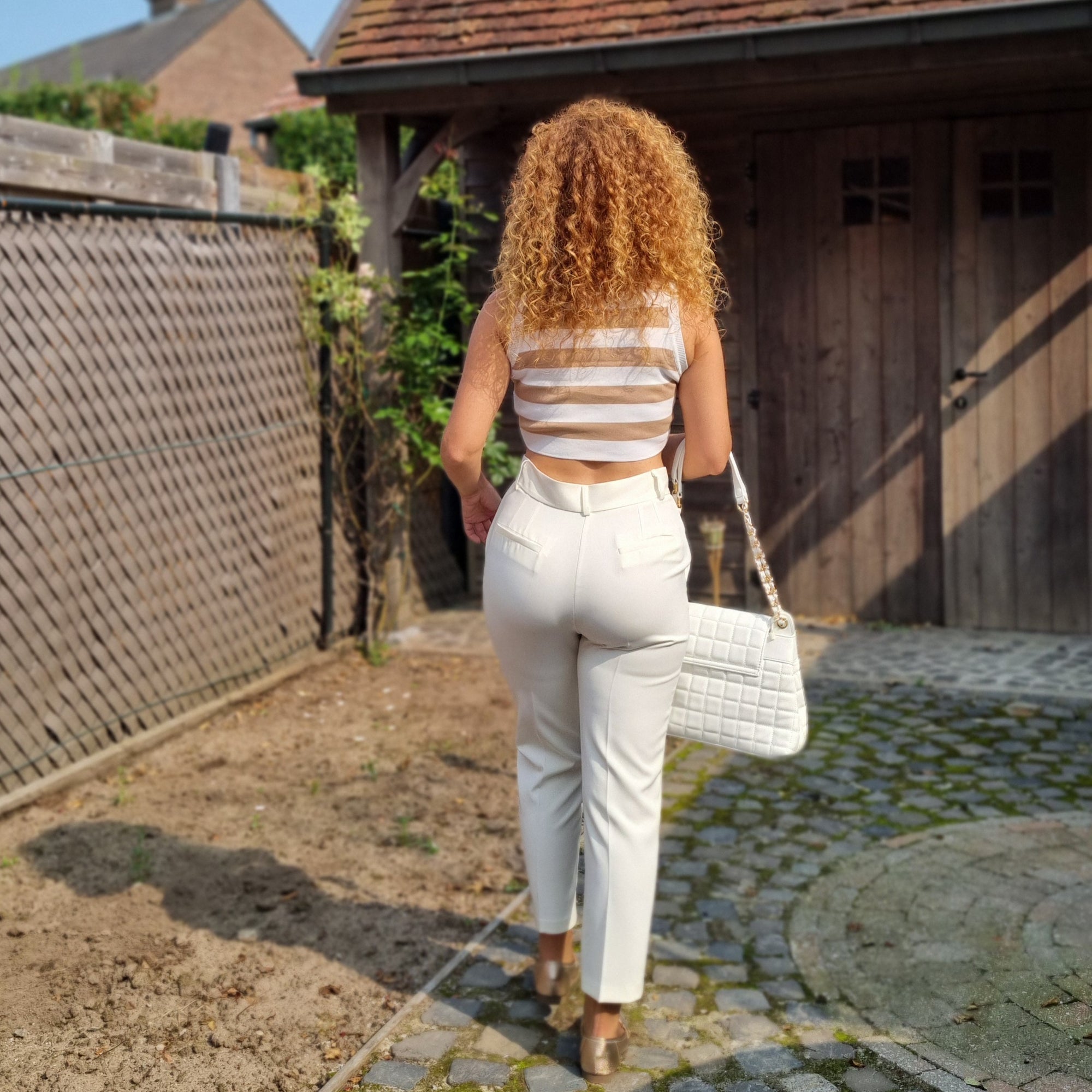 Vicolo midi white pants