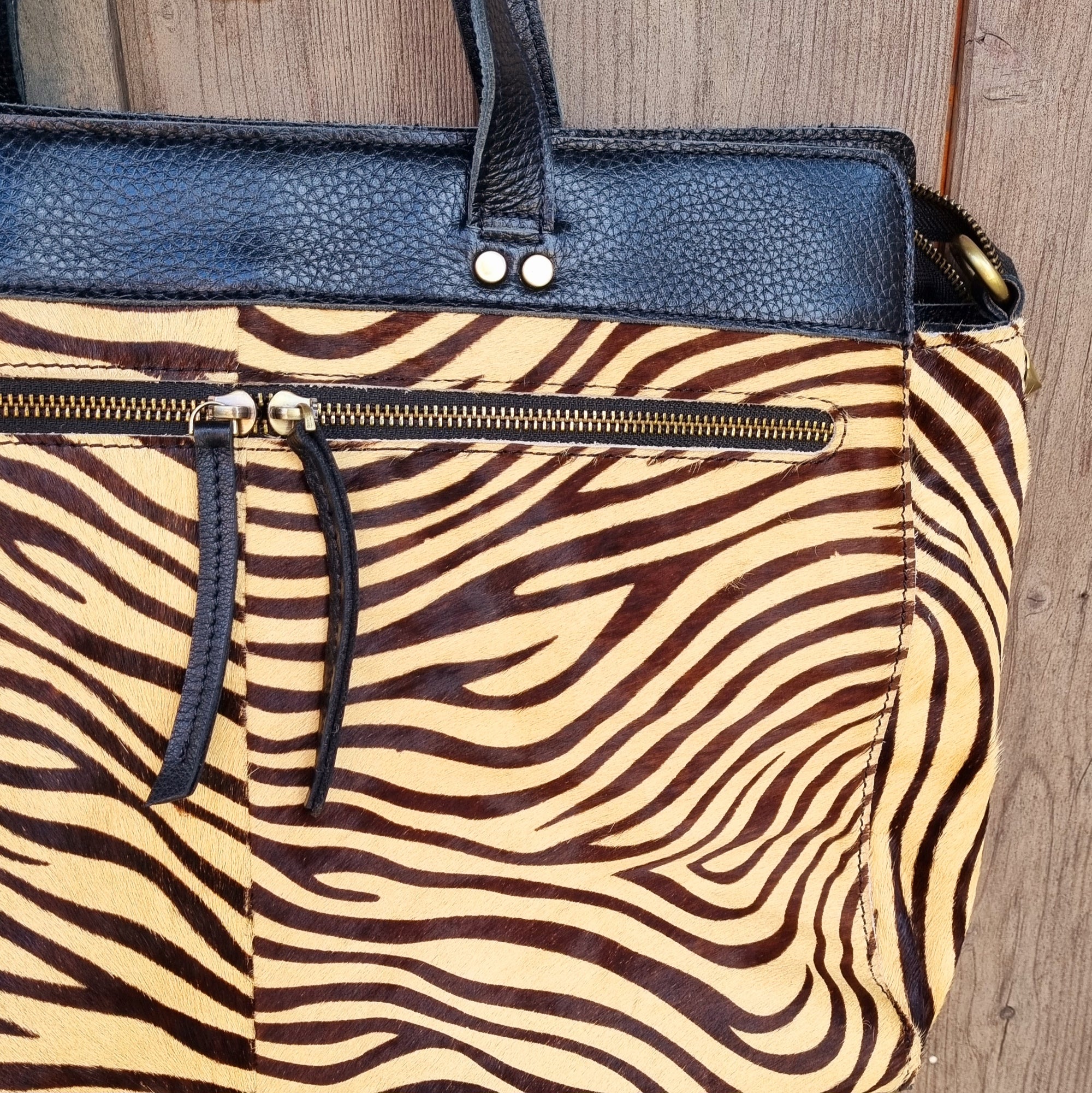 Winta zebra leather bag