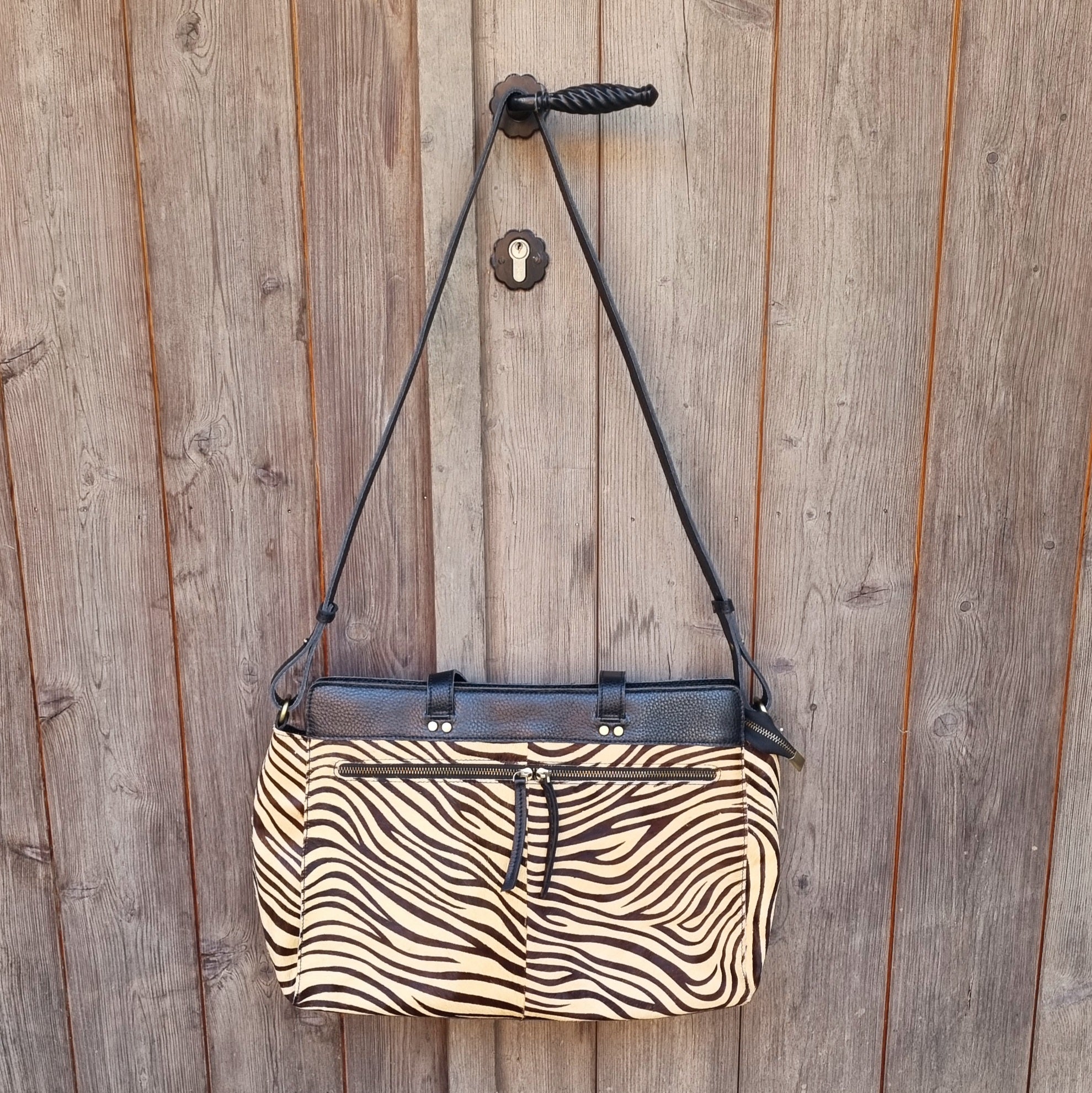 Winta zebra leather bag