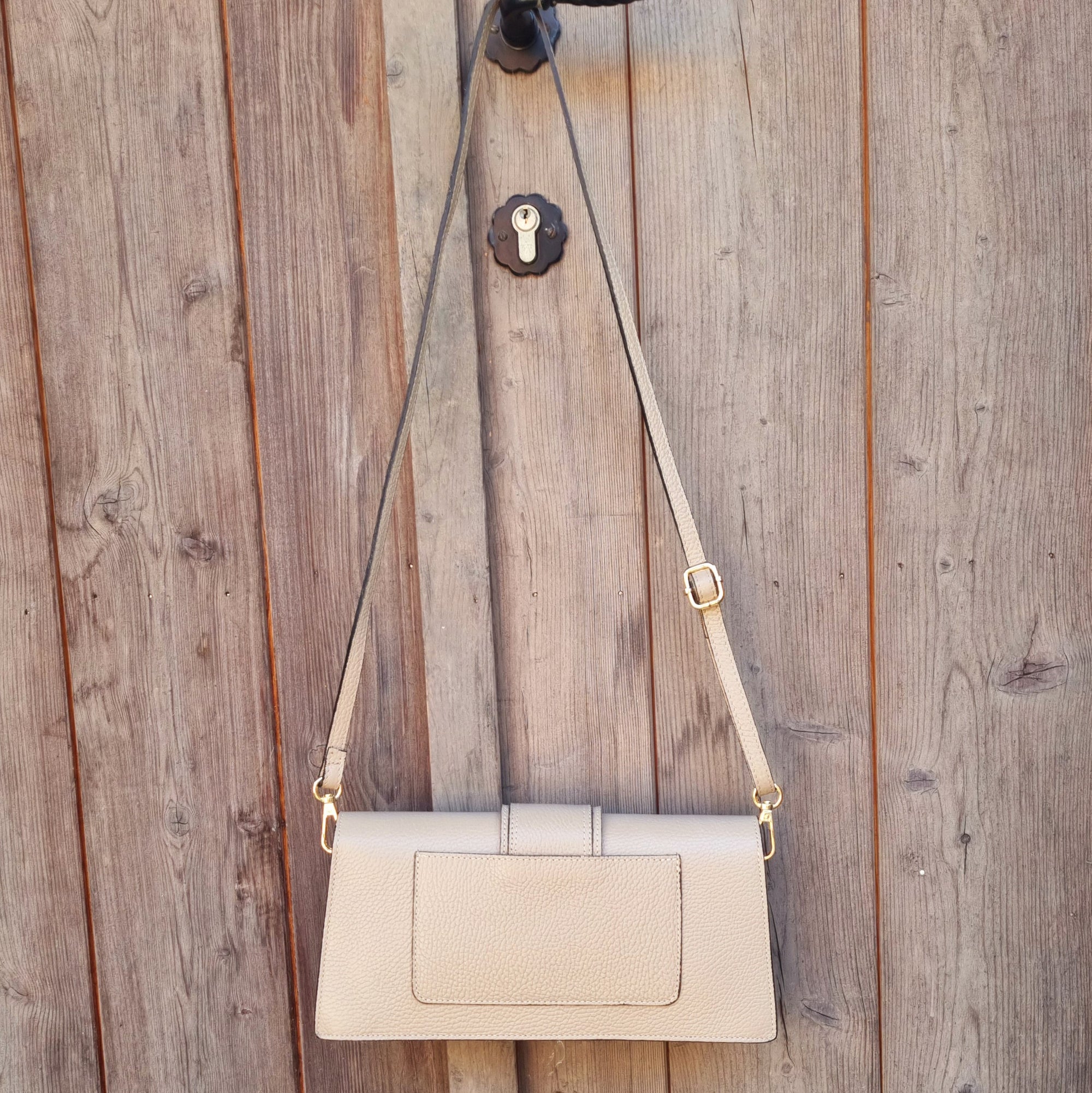 Nude leather handbag