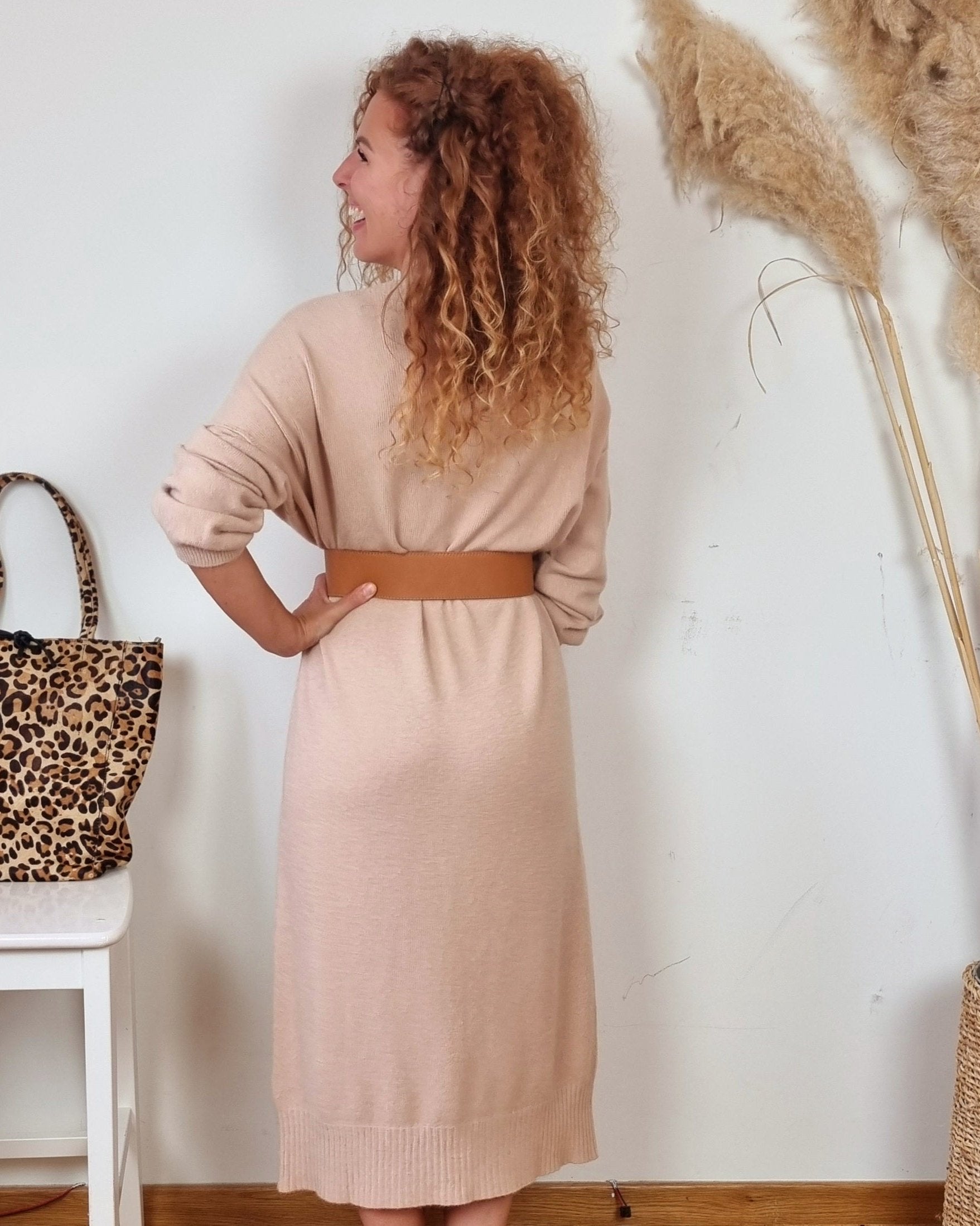 Pauline camel dress