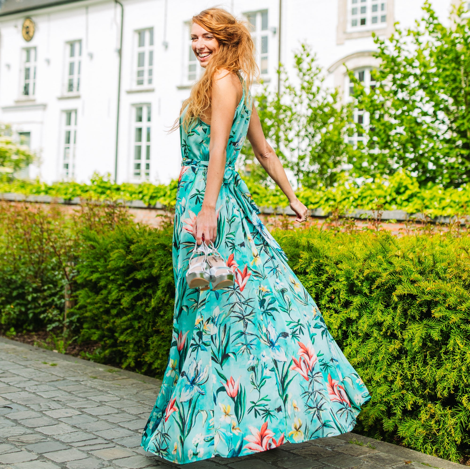 Luciana silk turquoise Dress