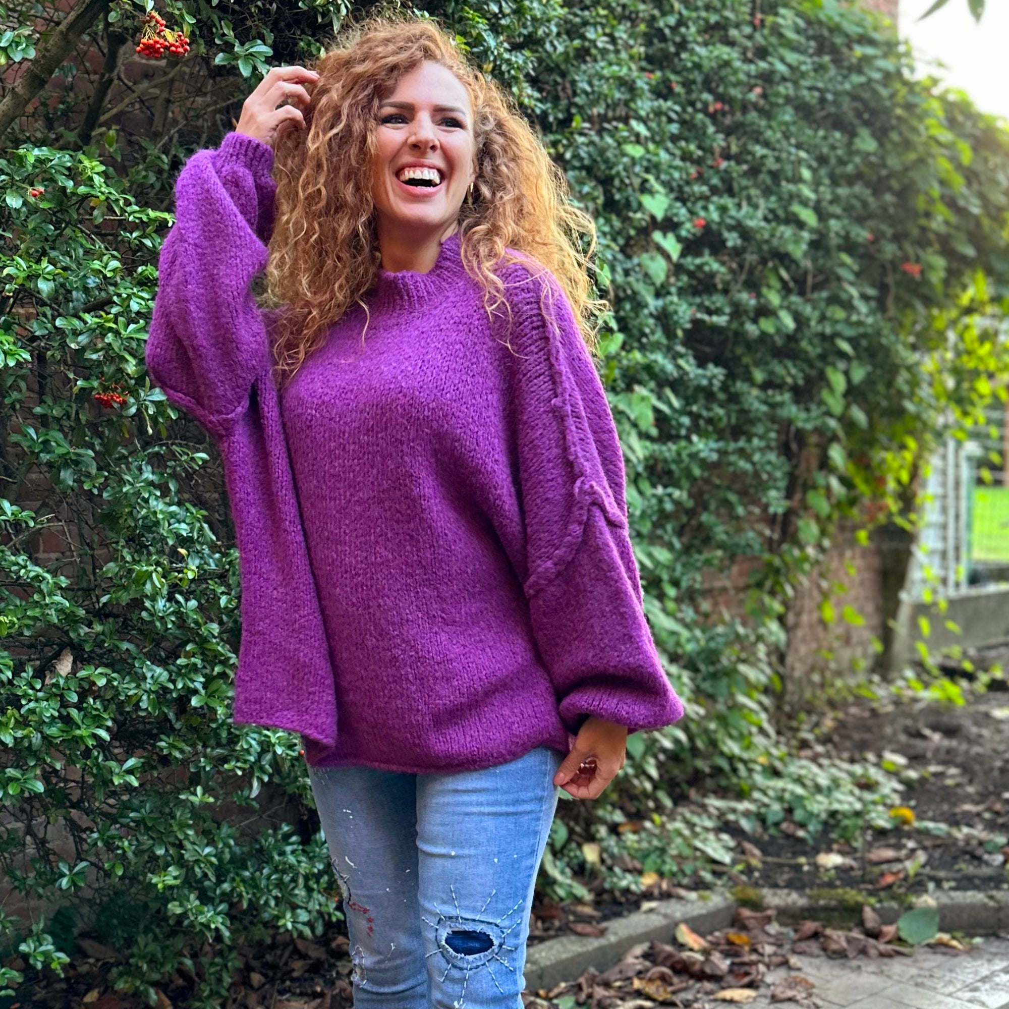 Anna purple soft sweater
