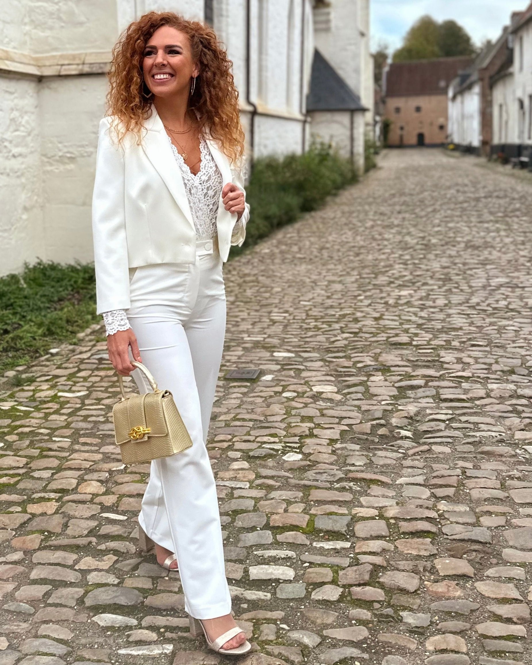 Italian Midi White Blazer