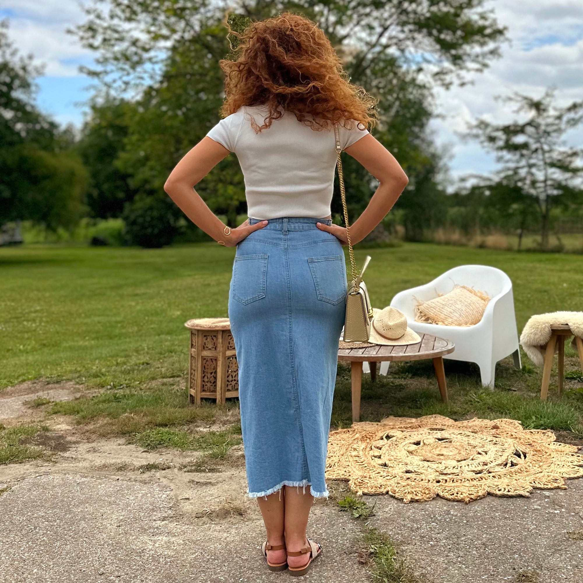 Margot split jeans skirt
