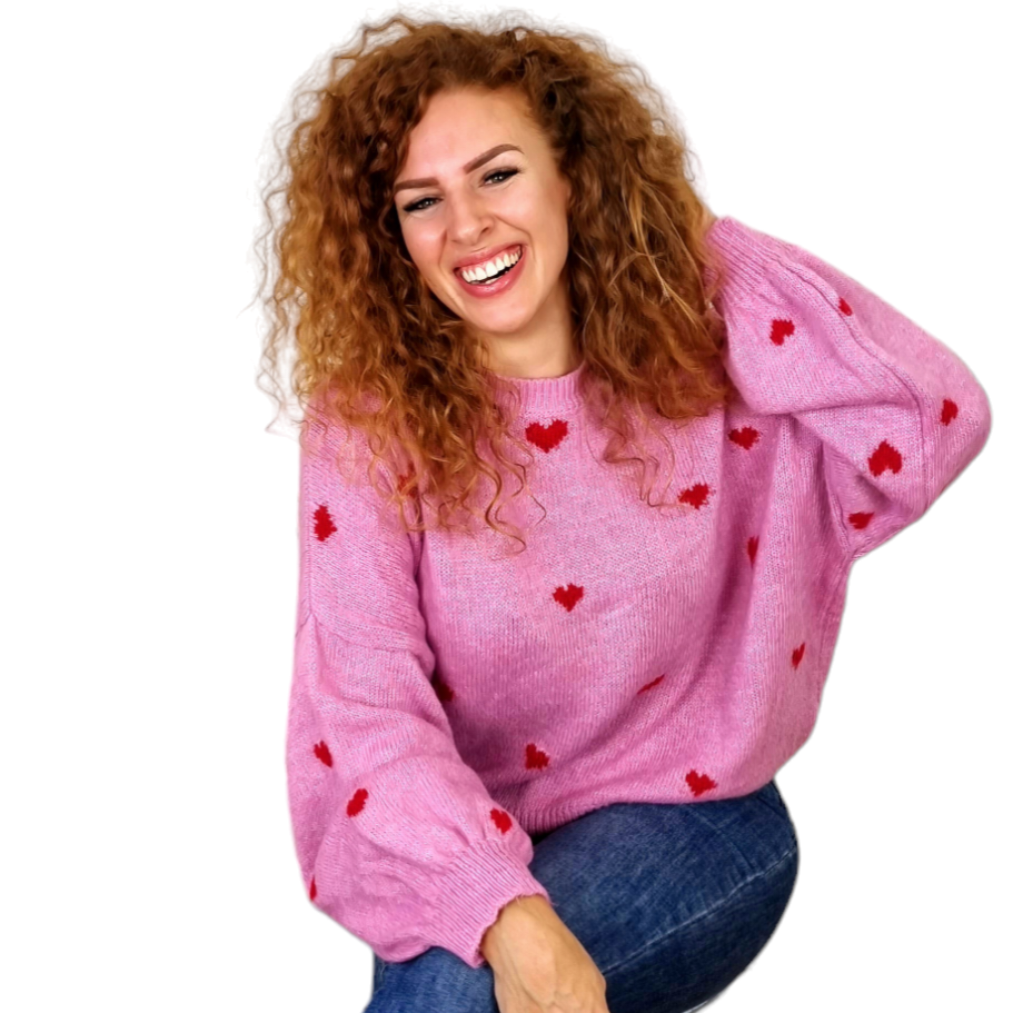 Ruby pink heart sweater