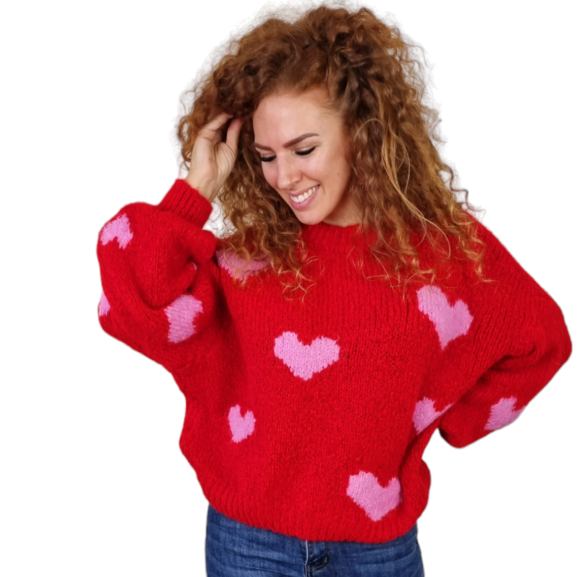 Amber red heart sweater