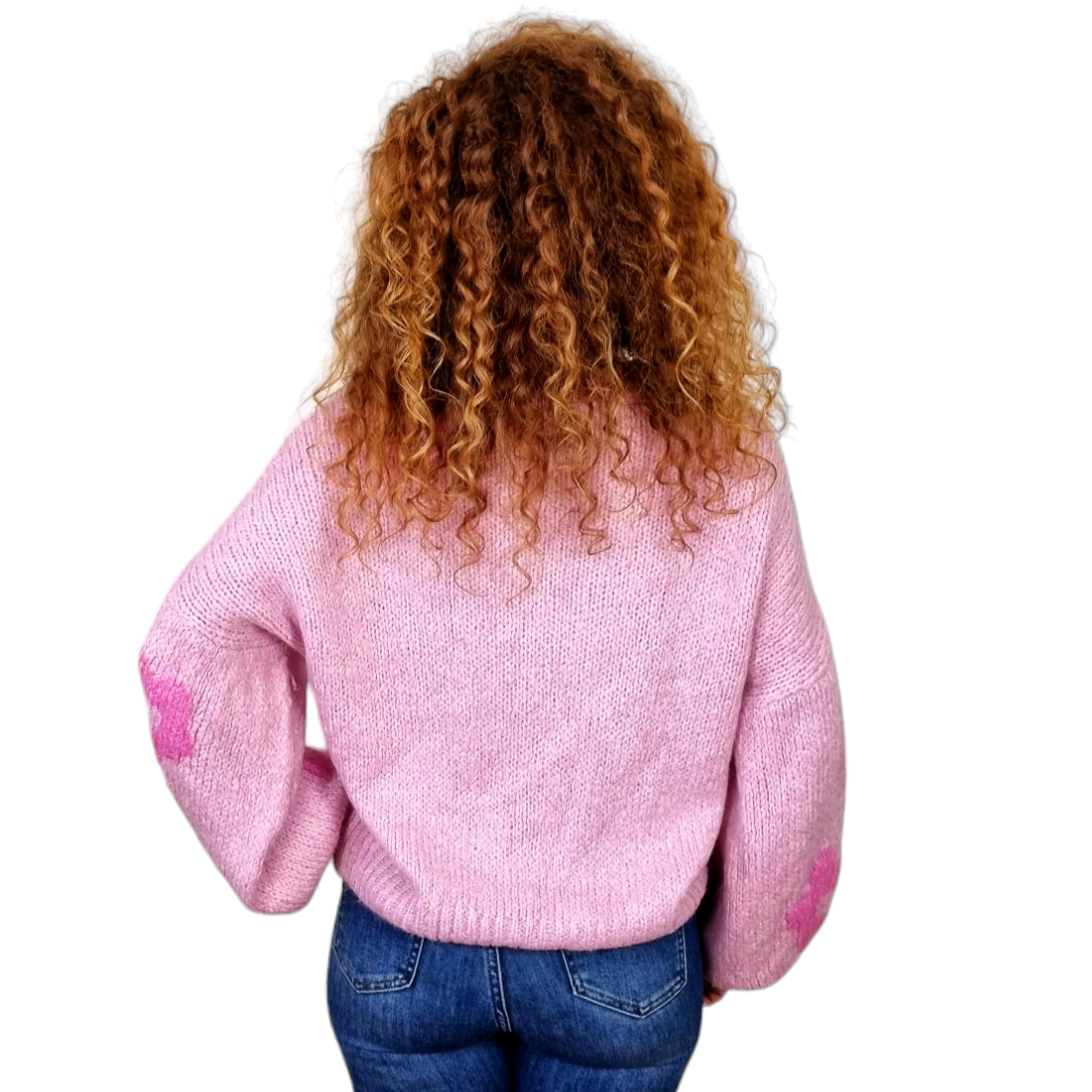 Amber pink flower sweater