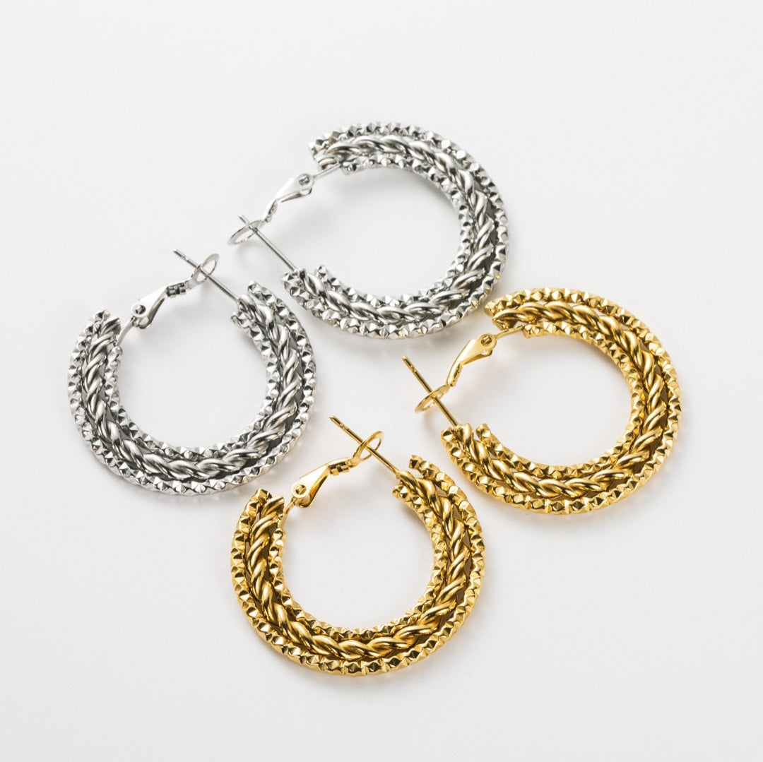 Laila Silver hoops earrings