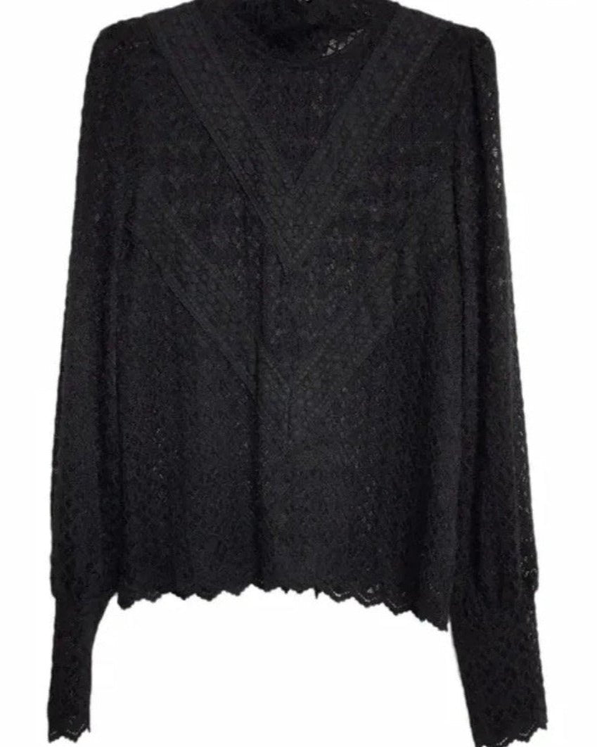 Luna black lace shirt