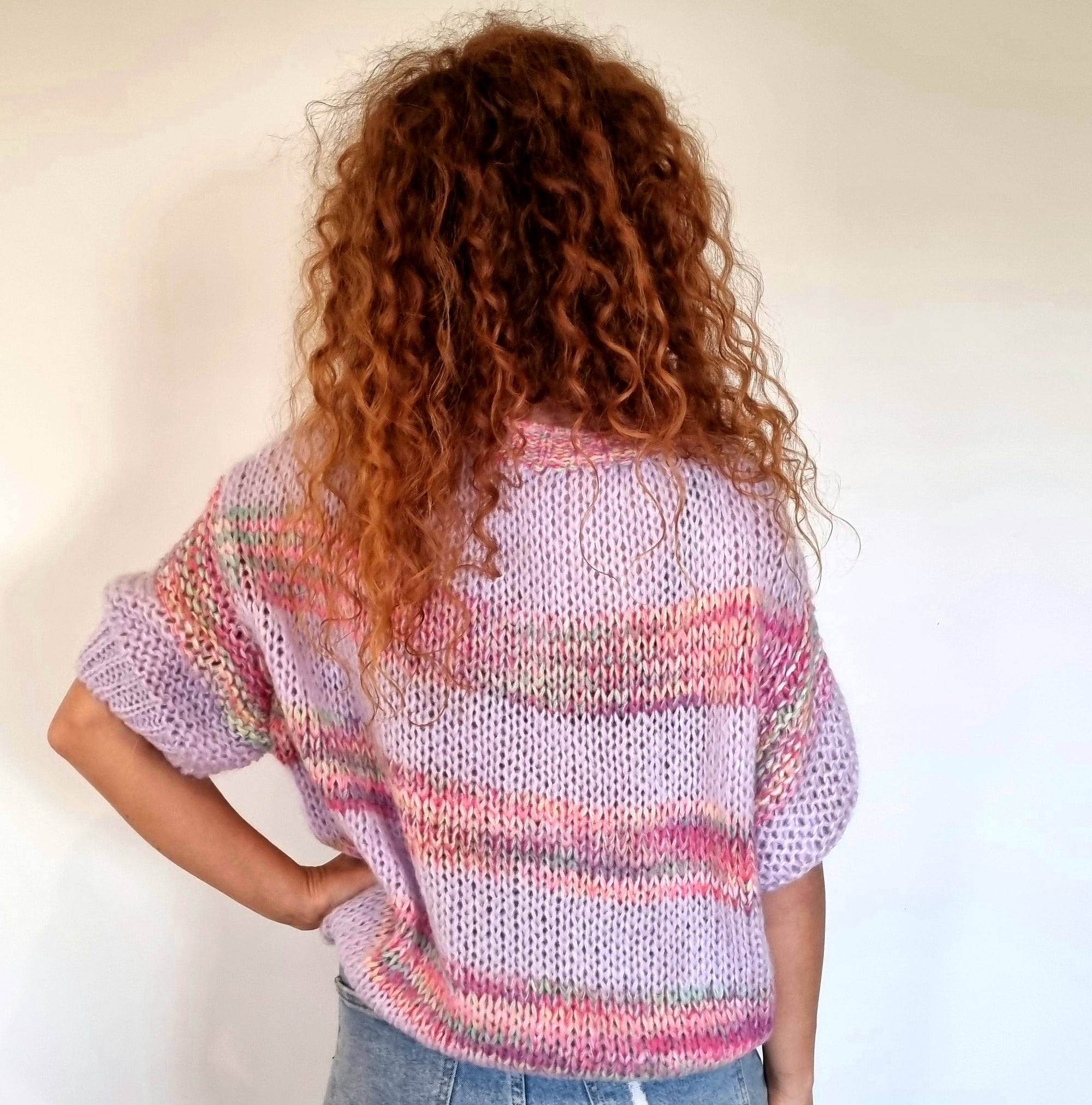 Iris lila crochet sweater