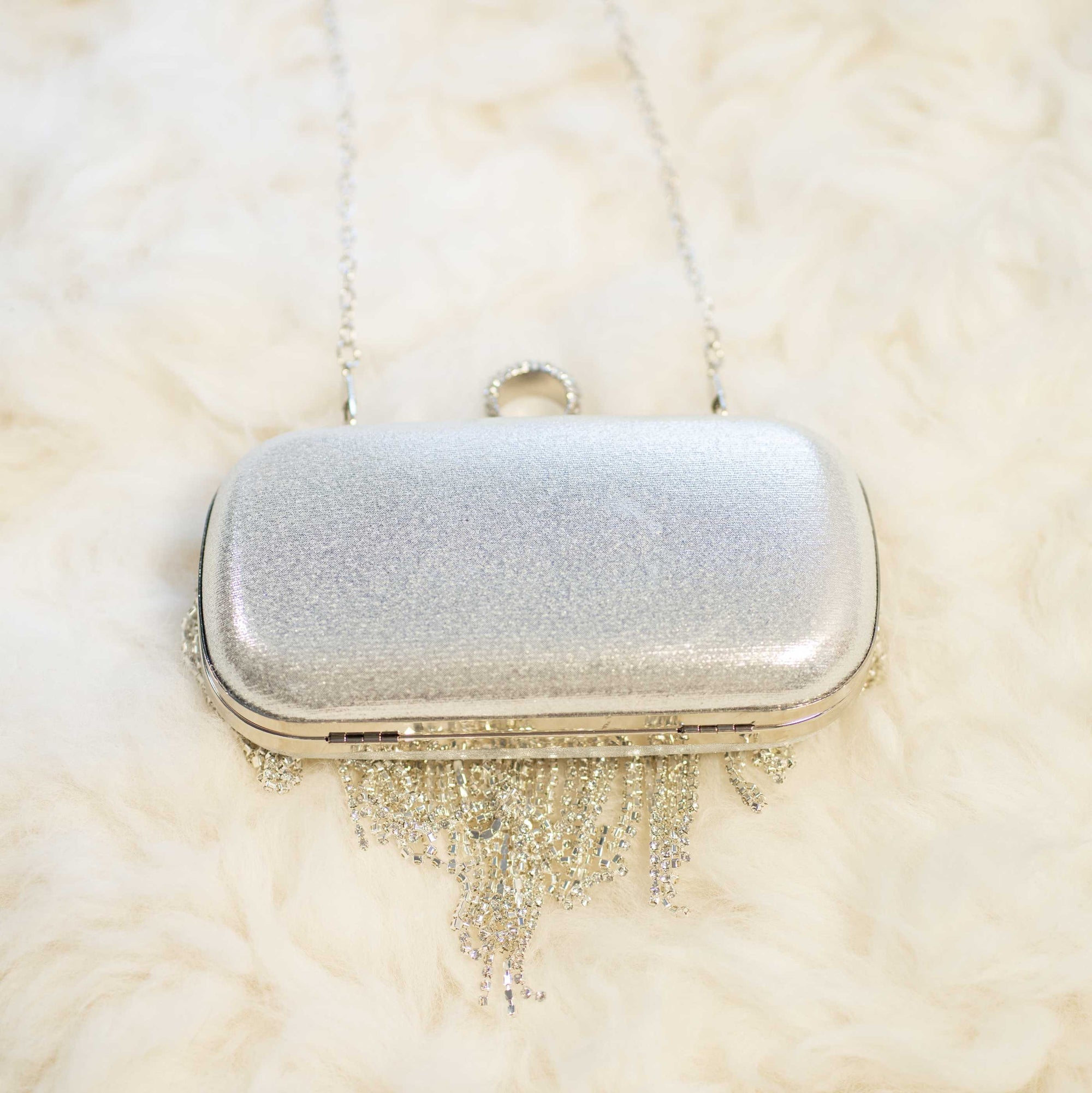 strass silver handbag