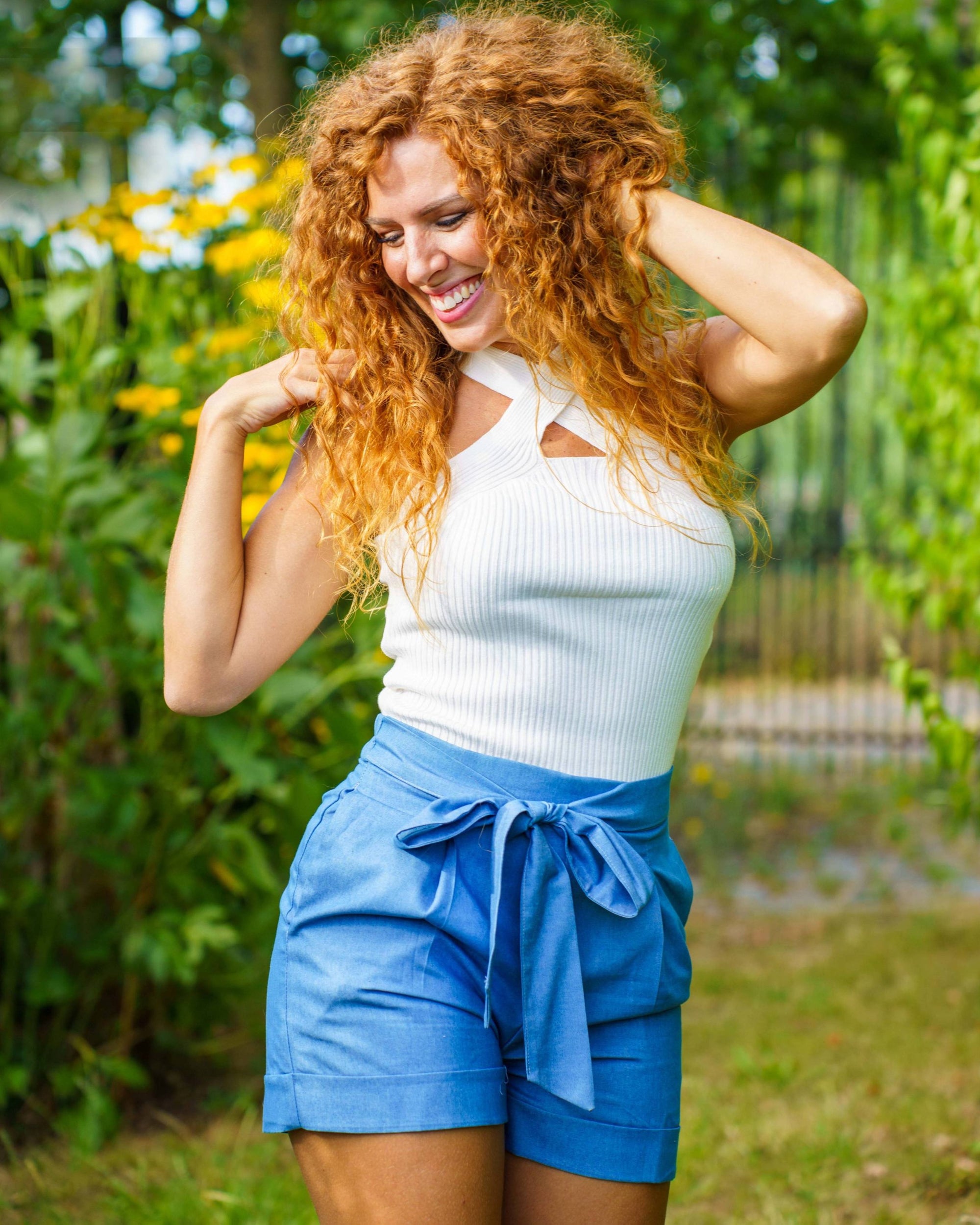 Ena Blue shorts with bow