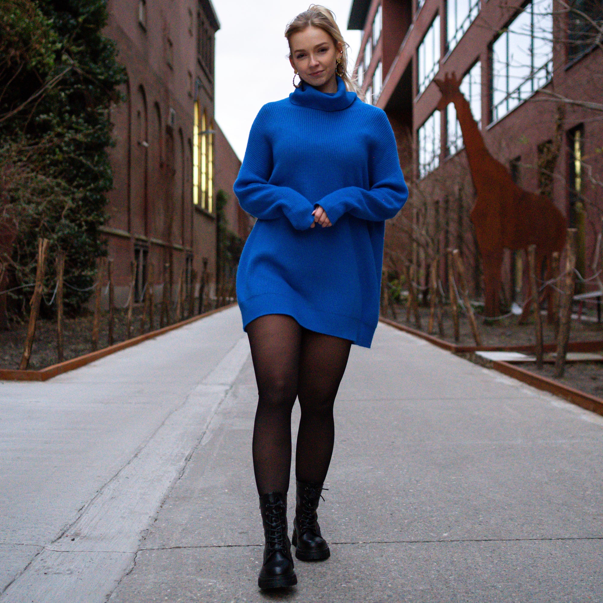 Noella blue sweater dress